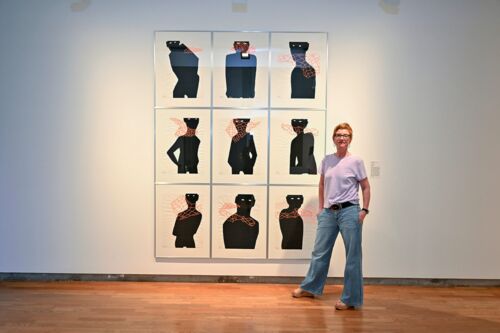 »Not for us«, Ausstellungsansicht »Linolschnitt heute XII«, Städtische Galerie Bietigheim-Bissingen, 2022