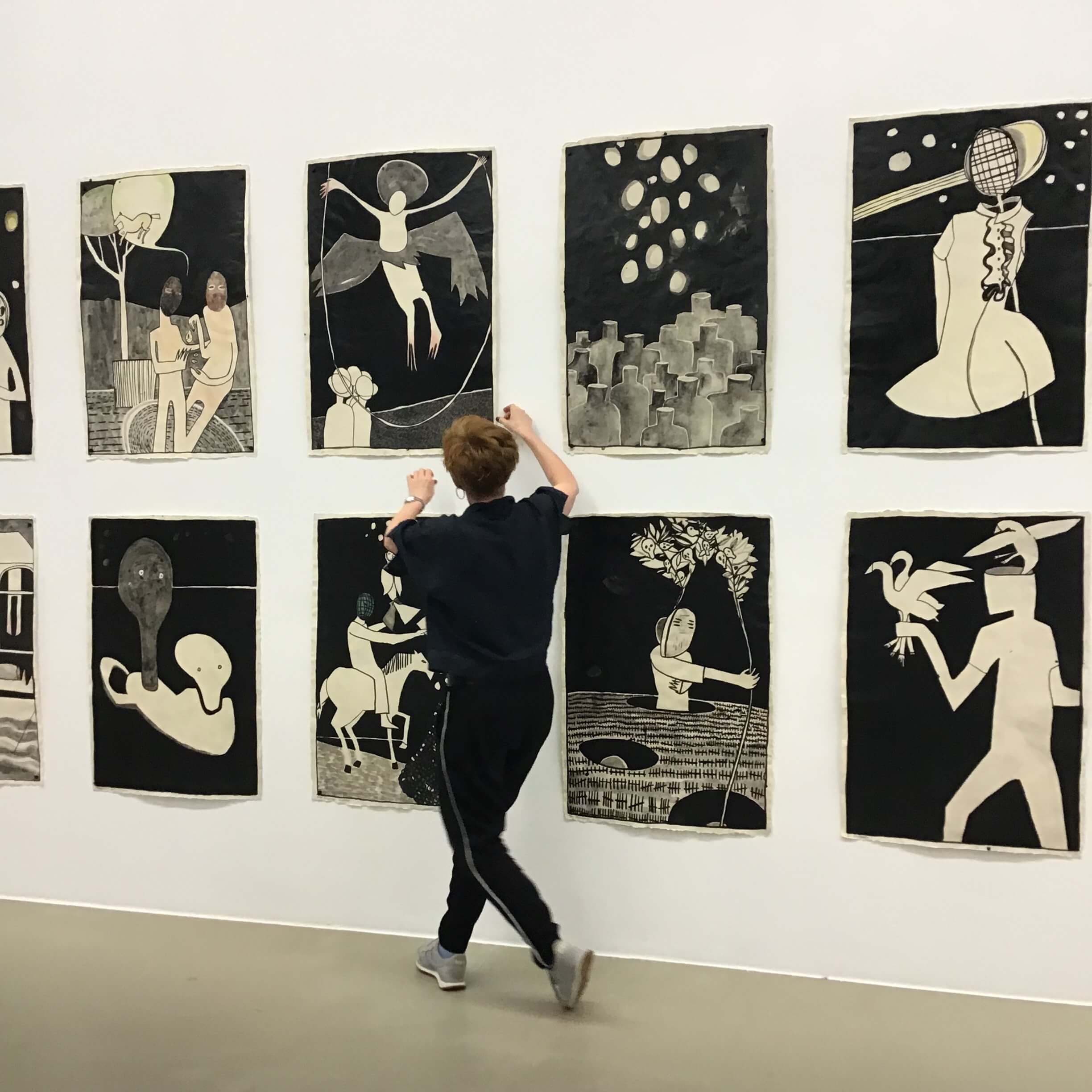 Ausstellungsaufbau meiner 30-teiligen Serie, Städtische Galerie Nordhorn